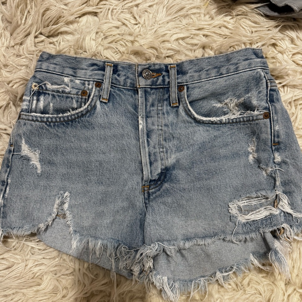 Agolde Distressed Denim Shorts